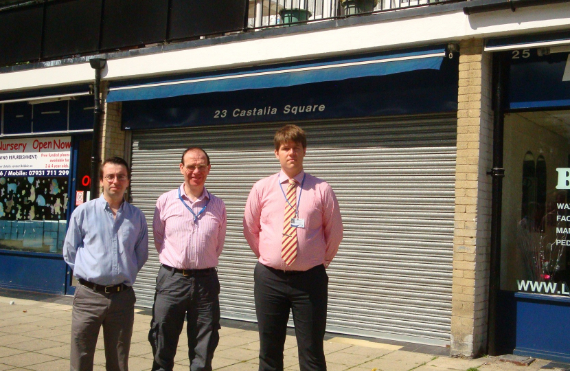 Cllrs Archer, Golds and Aston at Castalia Square