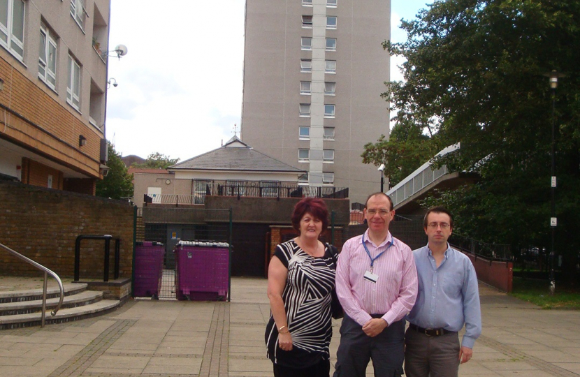 Cllrs Thienel, Golds and Archer at the Barkantine Estate