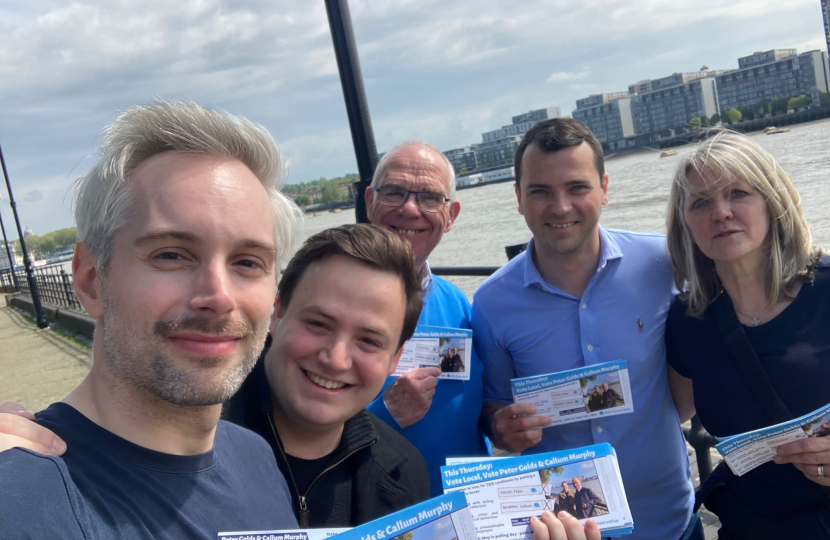 Group picture of campaigners in Island Gardens