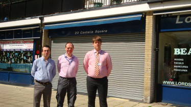 Cllrs Archer, Golds and Aston at Castalia Square